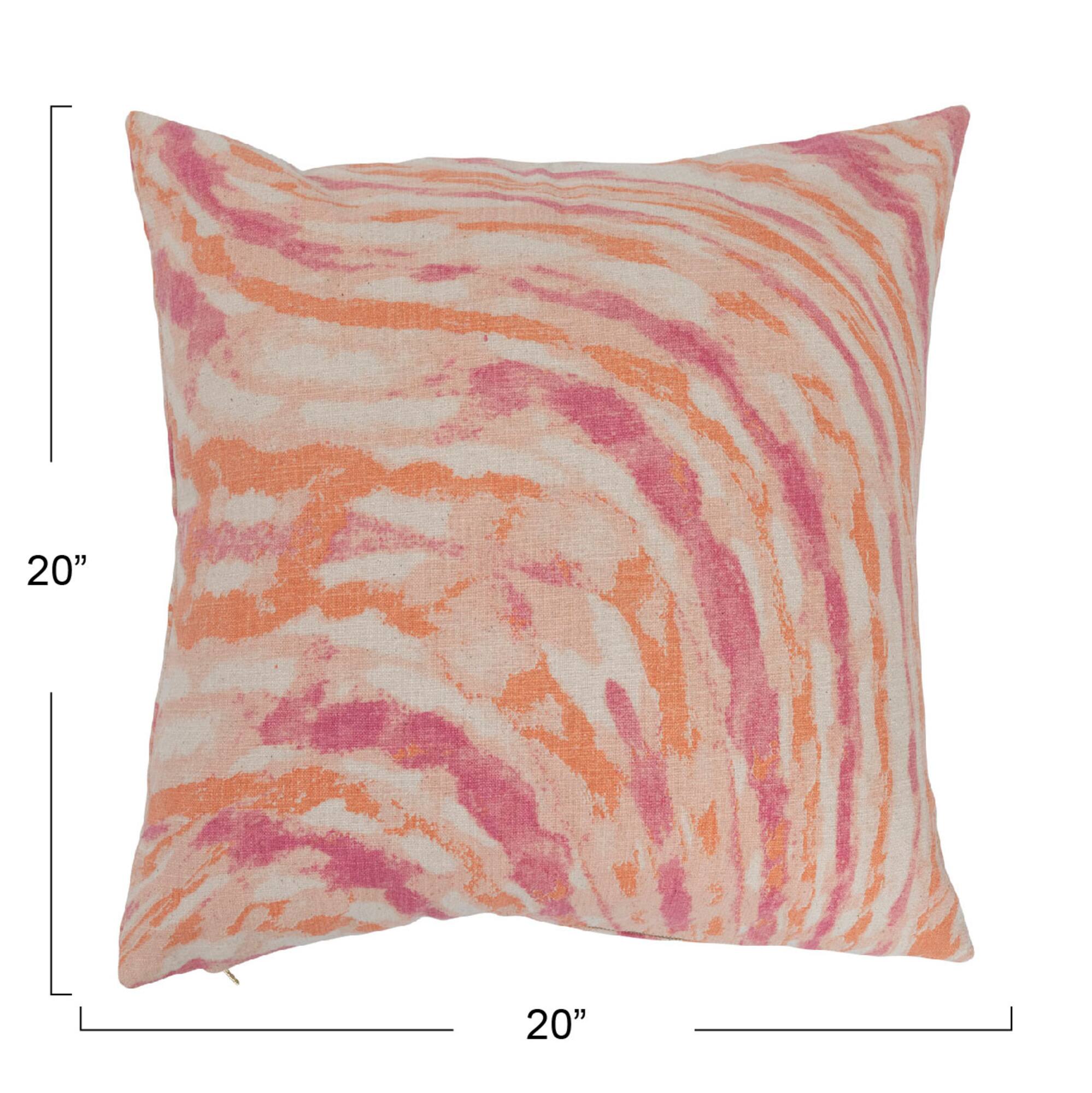 Hello Honey® Pink & White Marble Cotton Slub Throw Pillow